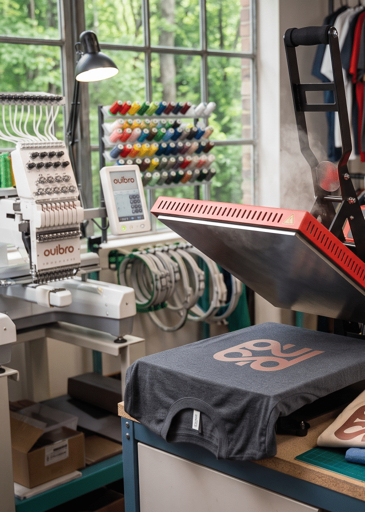 atelier de marquage textile et broderie textile professionnel à annecy, presse à chaud et machine a broderie