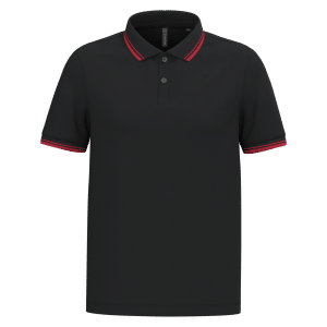 Polo homme manches courtes à liserés contrastés