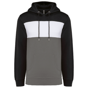 Sweat-shirt tricolore à capuche unisexe