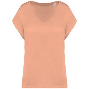 T-shirt écoresponsable loose à col V femme