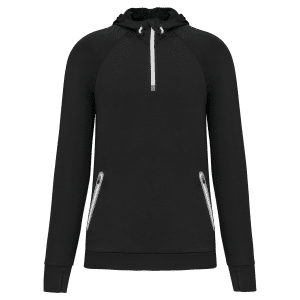 Sweat-shirt à capuche 1/4 zip sport unisexe