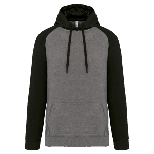 Sweat-shirt à capuche bicolore unisexe