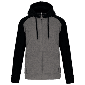 Veste molleton zippée capuche bicolore unisexe